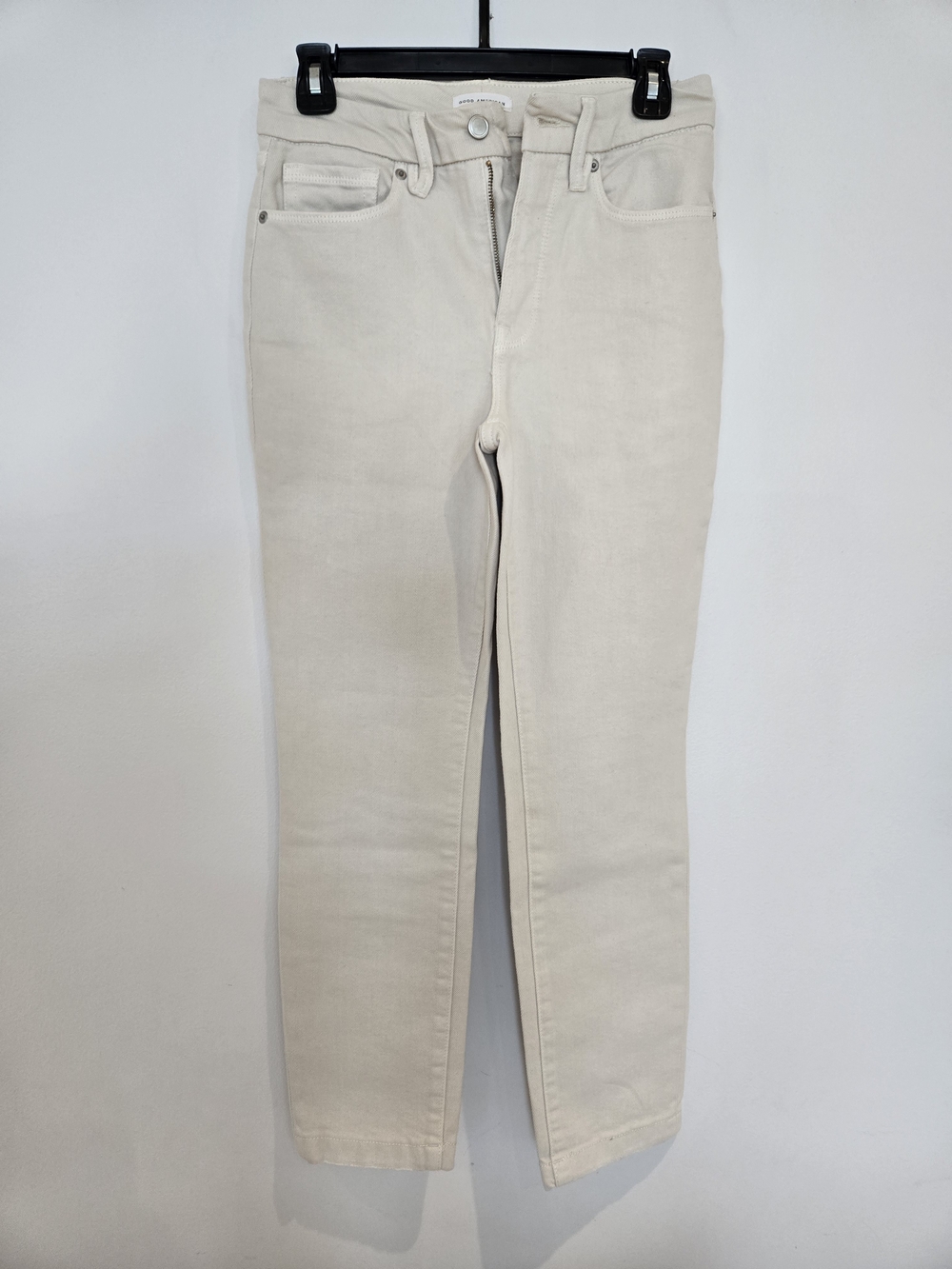 Good American Slim Cream Jeans - Men's Stretch Denim